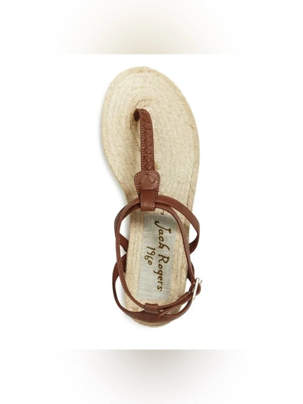 JACK ROGERS Womens Brown Espadrille 1/2